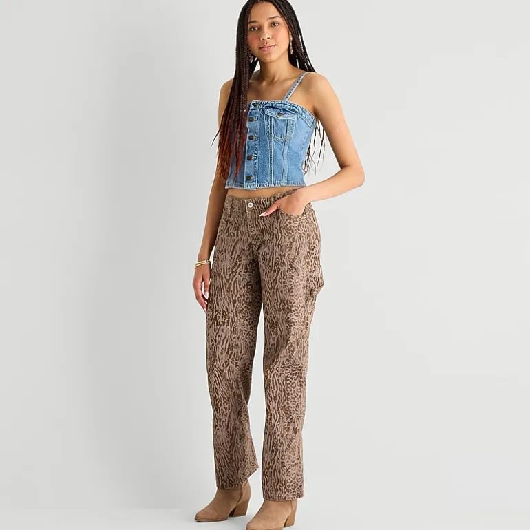Arizona Womens Juniors Low Rise Straight Leg Jean