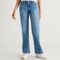 Arizona Womens Juniors Low Rise Straight Leg Jean