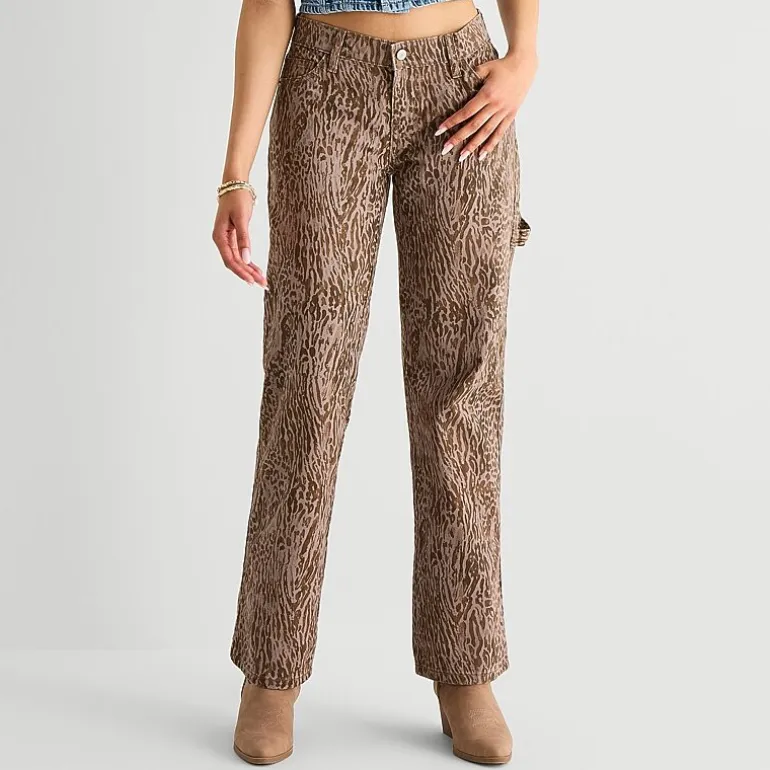 Arizona Womens Juniors Low Rise Straight Leg Jean