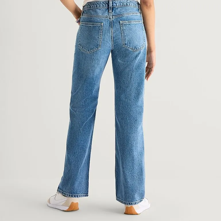 Arizona Womens Juniors Low Rise Straight Leg Jean