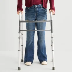 Arizona Womens Juniors Low Rise Adaptive Easy-on + Easy-off Bootcut Jean