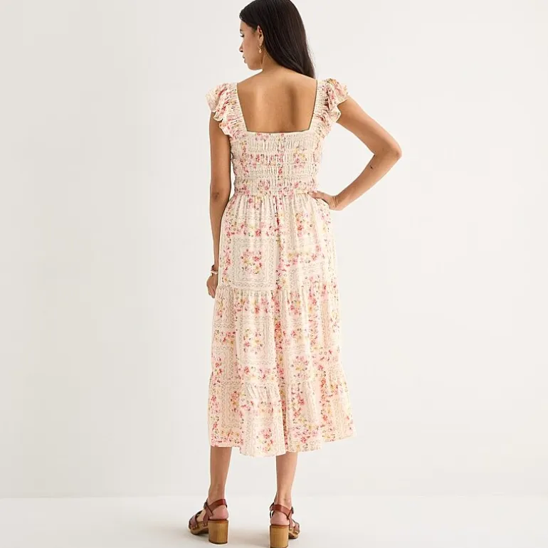 Arizona Womens Juniors Midi Sleeveless Peasant Dress