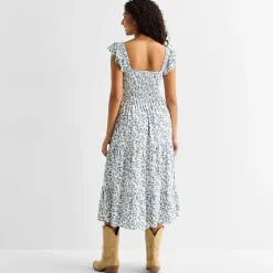 Arizona Womens Juniors Midi Sleeveless Peasant Dress
