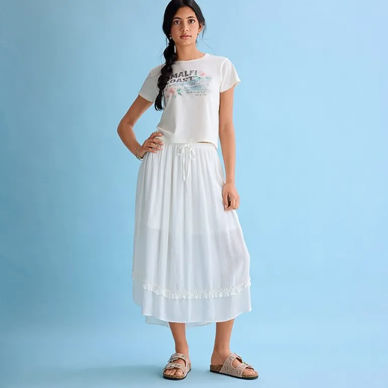 Arizona Womens Juniors Mid Rise Maxi Skirt