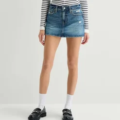 Arizona Womens Juniors Mid Rise Mini Denim Skirt