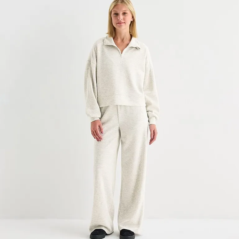 Arizona Womens Juniors Mock Neck Long Sleeve Quarter-Zip Pullover