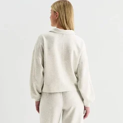 Arizona Womens Juniors Mock Neck Long Sleeve Quarter-Zip Pullover