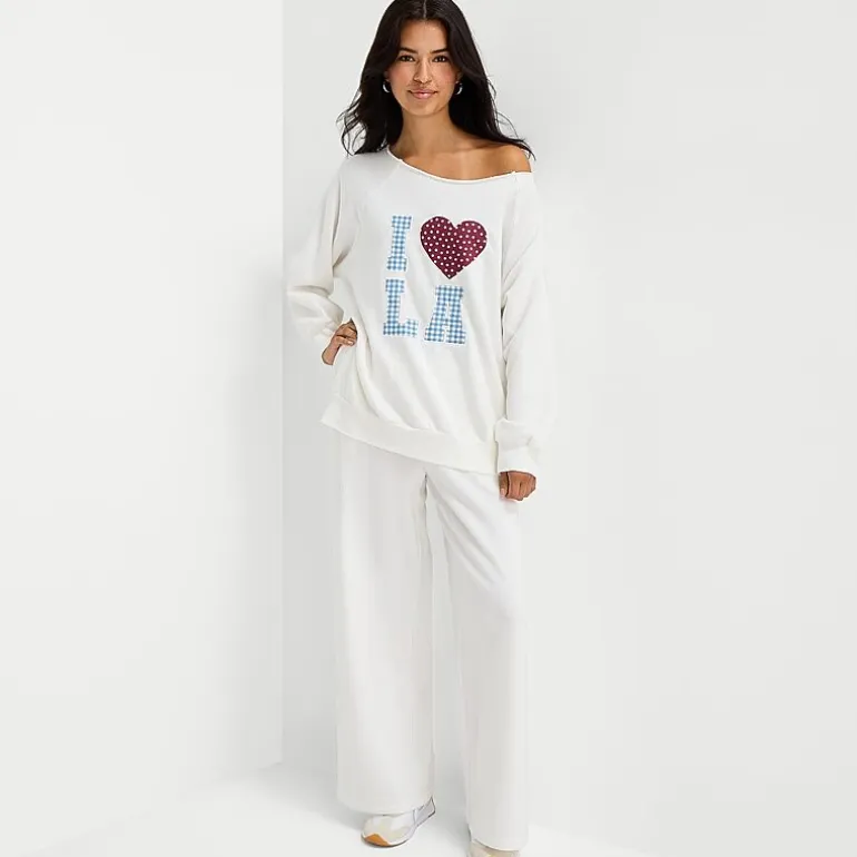 Arizona Womens Juniors Off The Shoulder Long Sleeve Sweatshirt