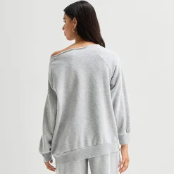 Arizona Womens Juniors Off The Shoulder Long Sleeve Sweatshirt