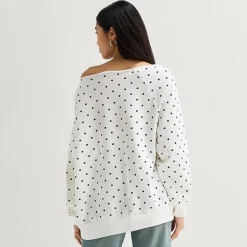 Arizona Womens Juniors Off The Shoulder Long Sleeve Sweatshirt