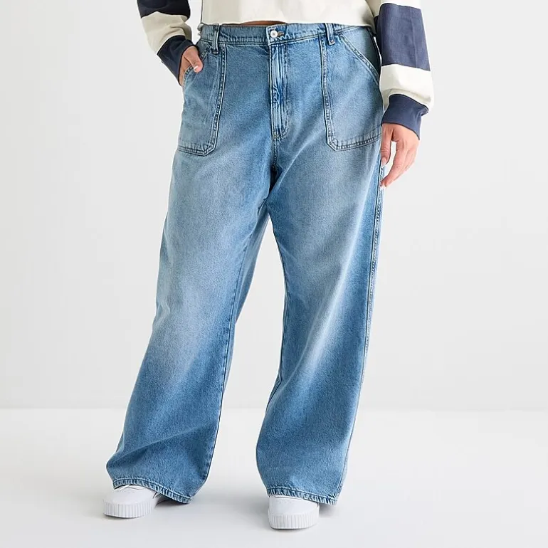 Arizona Womens Juniors Plus Highest Rise Straight Leg Jean