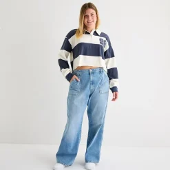Arizona Womens Juniors Plus Highest Rise Straight Leg Jean