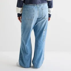 Arizona Womens Juniors Plus Highest Rise Straight Leg Jean