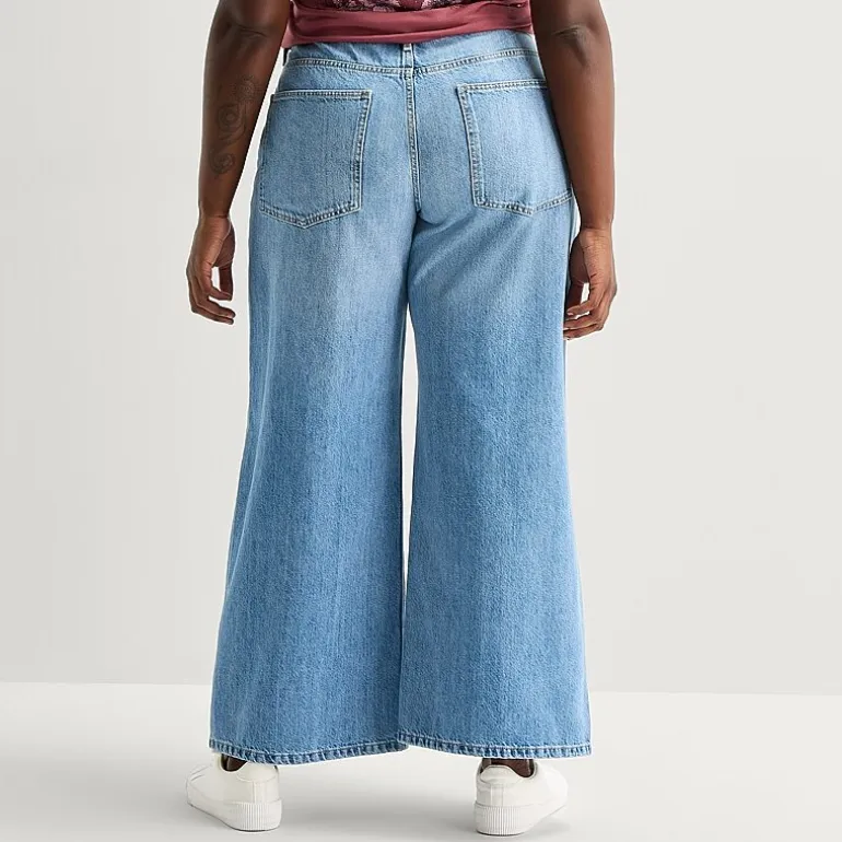 Arizona Womens Juniors Plus Low Rise Baggy Fit Jean