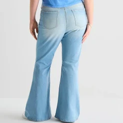 Arizona Womens Juniors Plus Low Rise Flare Leg Jean