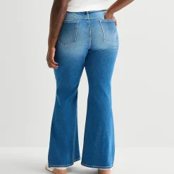 Arizona Womens Juniors Plus Low Rise Flare Leg Jean
