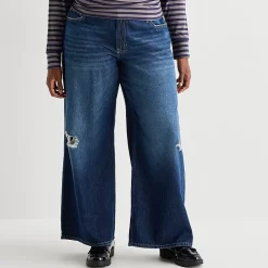 Arizona Womens Juniors Plus Low Rise Baggy Fit Jean