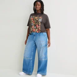 Arizona Womens Juniors Plus Low Rise Baggy Fit Jean