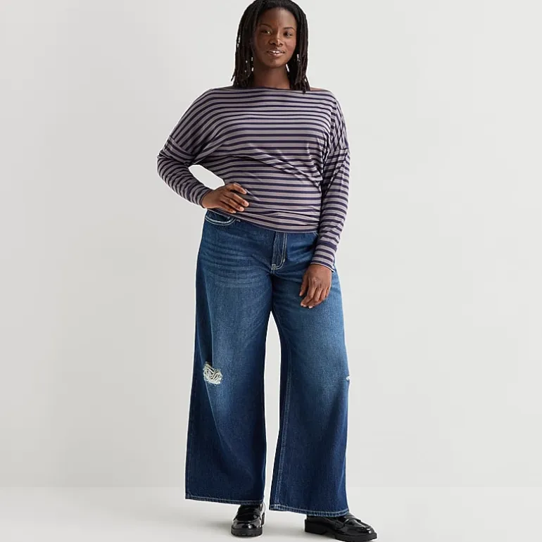 Arizona Womens Juniors Plus Low Rise Baggy Fit Jean