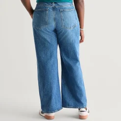 Arizona Womens Juniors Plus Low Rise Straight Leg Jean