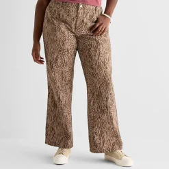 Arizona Womens Juniors Plus Low Rise Straight Leg Jean