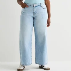 Arizona Womens Juniors Plus Low Rise Flare Leg Jean