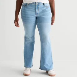 Arizona Womens Juniors Plus Low Rise Bootcut Jean