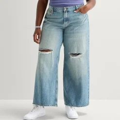 Arizona Womens Juniors Plus Low Rise Baggy Fit Jean