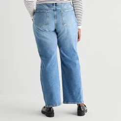 Arizona Womens Juniors Plus Low Rise Straight Leg Jean
