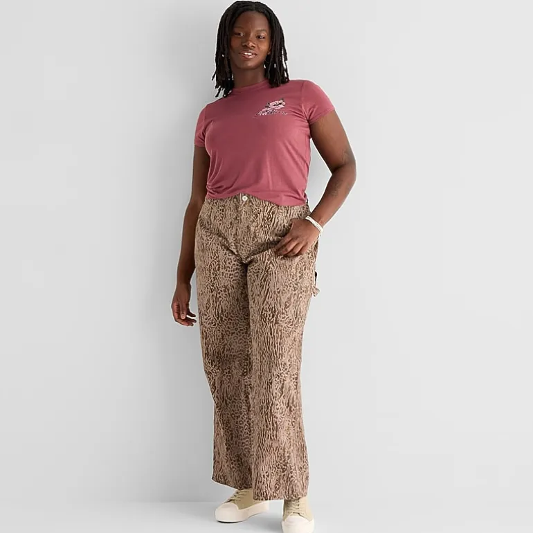 Arizona Womens Juniors Plus Low Rise Straight Leg Jean