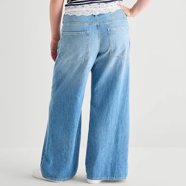 Arizona Womens Juniors Plus Low Rise Baggy Fit Jean