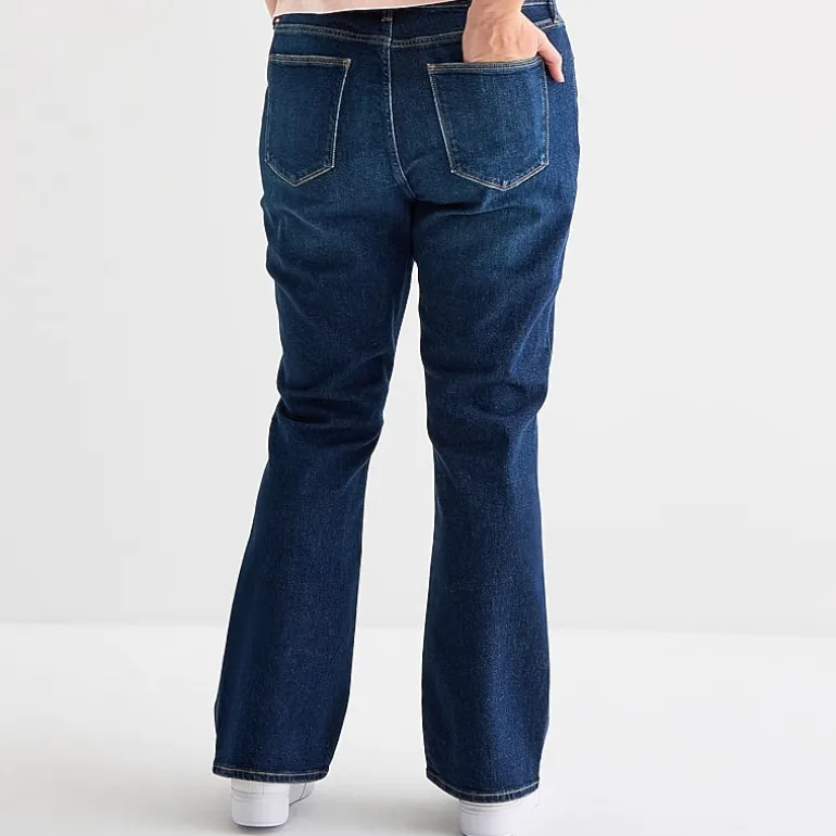 Arizona Womens Juniors Plus Mid Rise Bootcut Jean