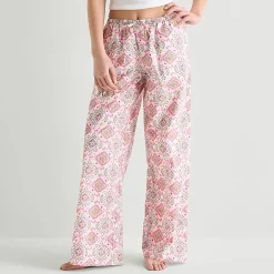Arizona Womens Juniors Poplin Pajama Pants