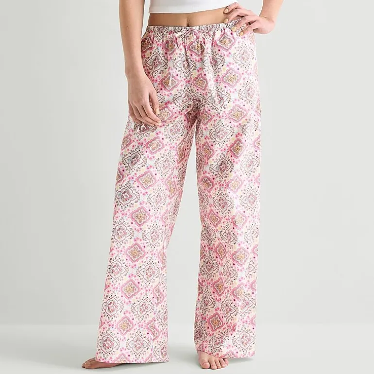 Arizona Womens Juniors Poplin Pajama Pants