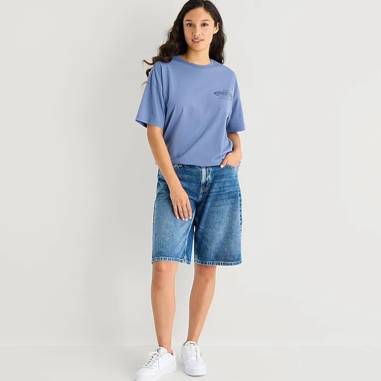 Arizona Womens Juniors Round Neck Short Sleeve Oversized Graphic T-Shirt