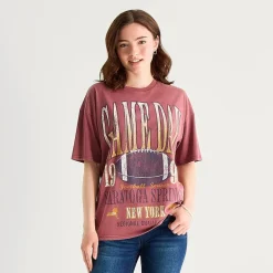 Arizona Womens Juniors Round Neck Short Sleeve Oversized Graphic T-Shirt