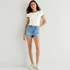 Arizona Womens Juniors Round Neck Short Sleeve Regular Fit Graphic T-Shirt