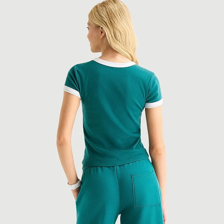 Arizona Womens Juniors Round Neck Short Sleeve Regular Fit Graphic T-Shirt
