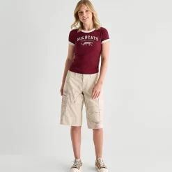 Arizona Womens Juniors Round Neck Short Sleeve Regular Fit Graphic T-Shirt