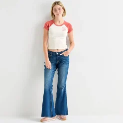 Arizona Womens Juniors Round Neck Short Sleeve Graphic T-Shirt
