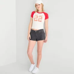 Arizona Womens Juniors Round Neck Short Sleeve Graphic T-Shirt