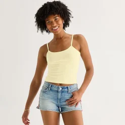 Arizona Womens Juniors Scoop Neck Sleeveless Tank Top