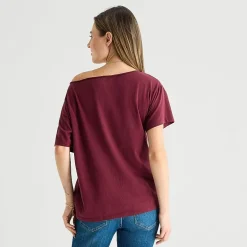 Arizona Womens Juniors Scoop Neck Short Sleeve Regular Fit Graphic T-Shirt