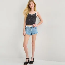 Arizona Womens Juniors Scoop Neck Sleeveless Tank Top