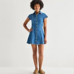 Arizona Womens Juniors Short Sleeve Sundress