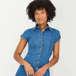 Arizona Womens Juniors Short Sleeve Sundress