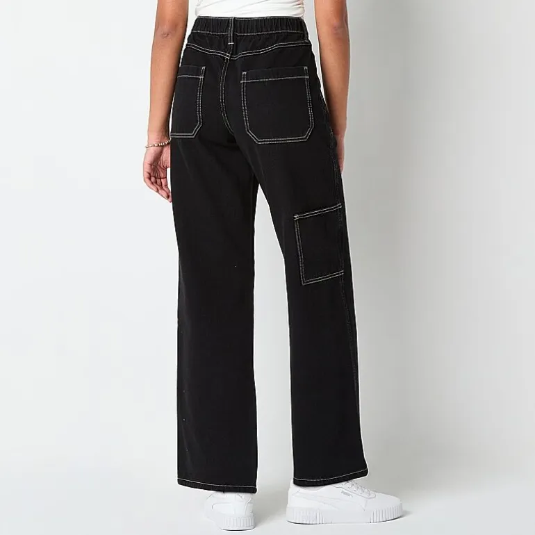 Arizona Womens Juniors Short Highest Rise Straight Leg Jean