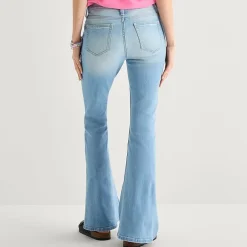 Arizona Womens Juniors Short Low Rise Flare Leg Jean