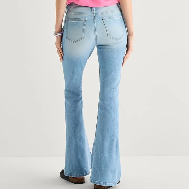 Arizona Womens Juniors Short Low Rise Flare Leg Jean
