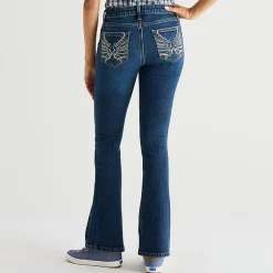 Arizona Womens Juniors Short Low Rise Bootcut Jean